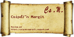 Csipán Margit névjegykártya
