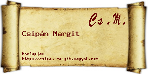 Csipán Margit névjegykártya